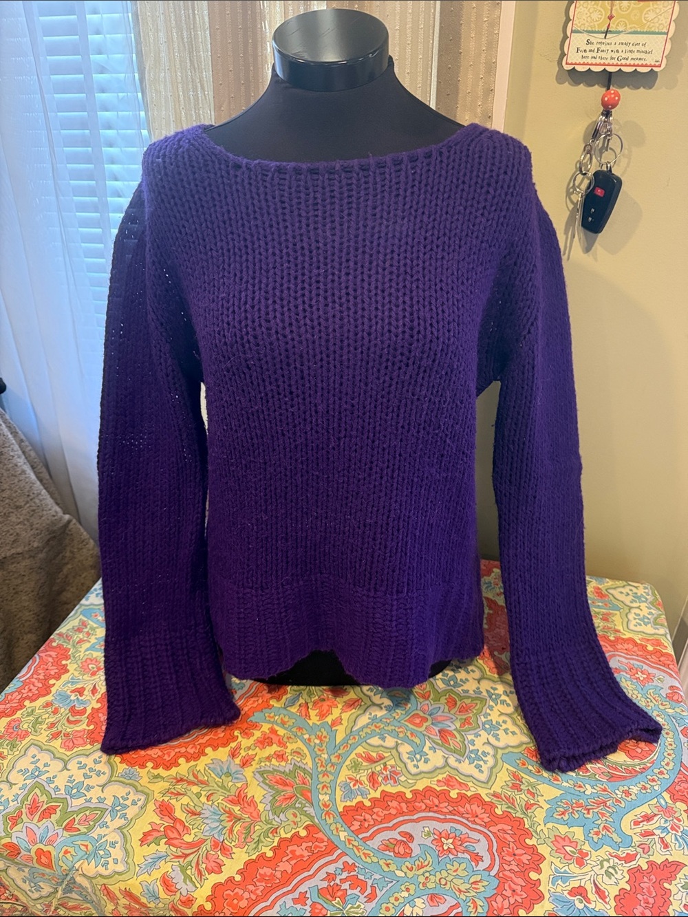 Cozy Women's Bianca & Blu Purple Sweater Made in Italy